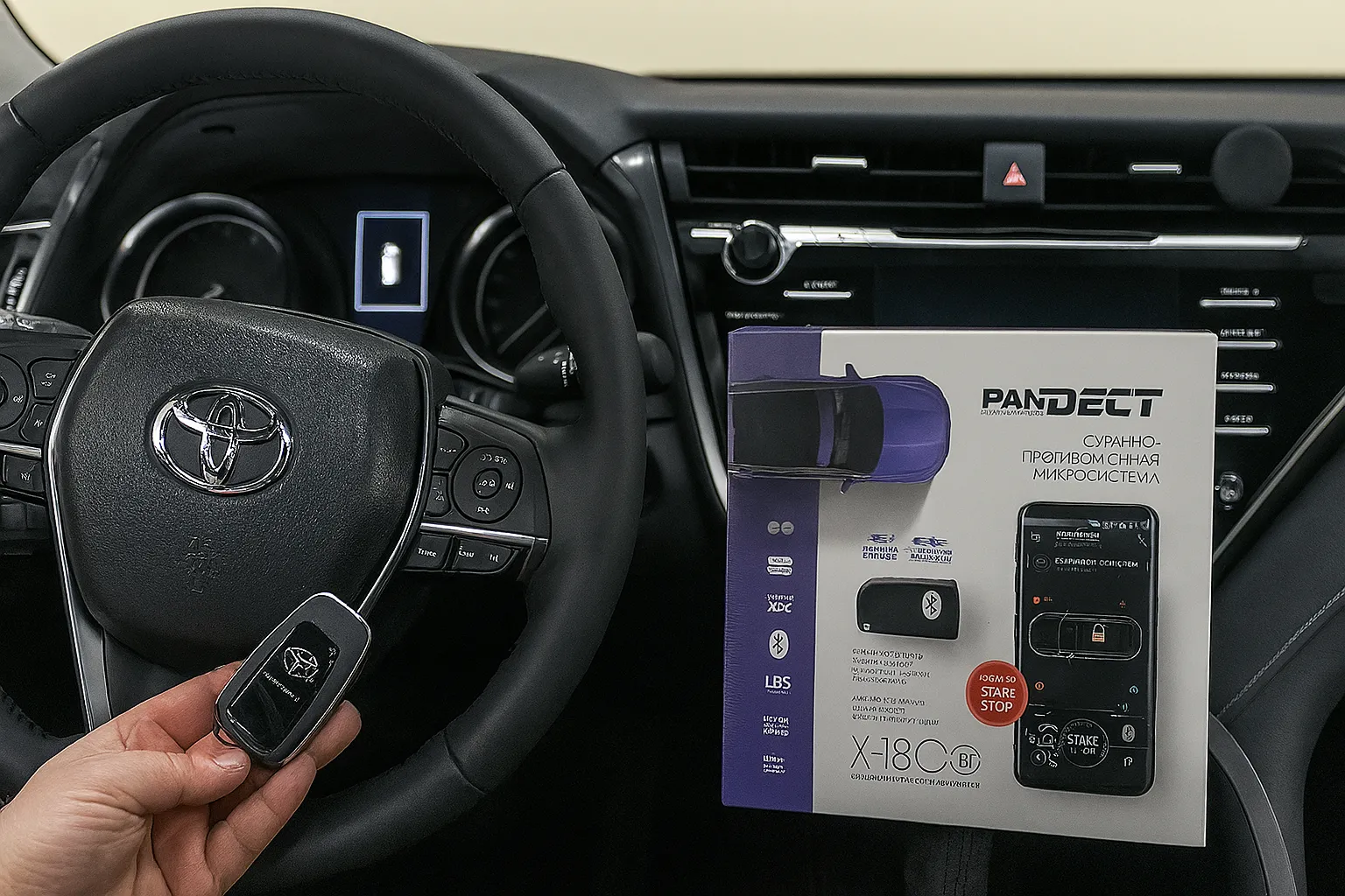 Установка Pandect 1800 BT на Toyota Camry 2019 г.в - фото и описание выполненых работ
