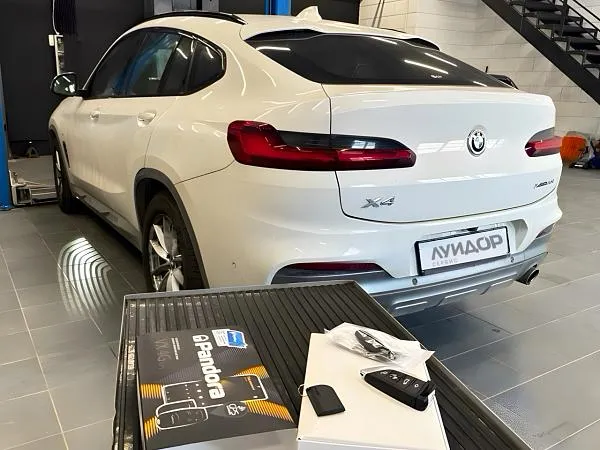 Установка сигнализации Pandora VX 4G GPS V3 на BMW X4 с автозапуском