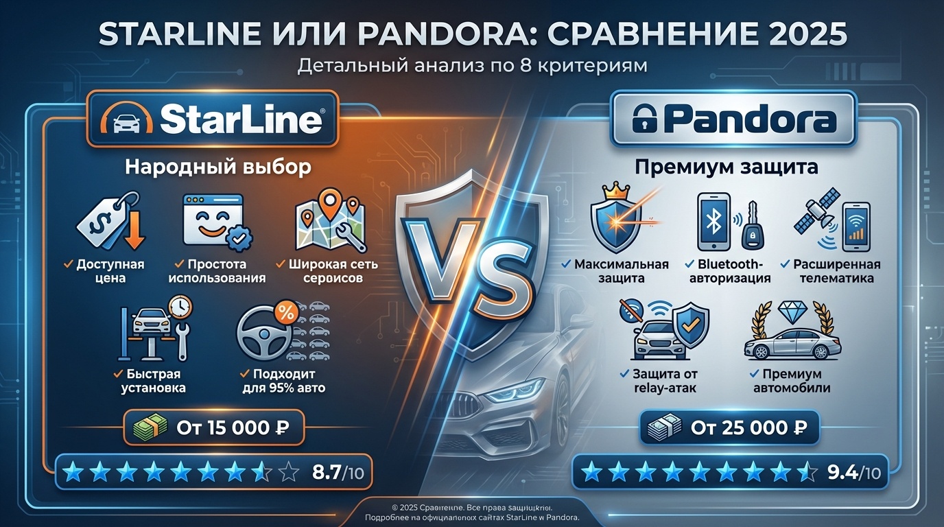 StarLine или Pandora: какая сигнализация лучше? Сравнение 2025