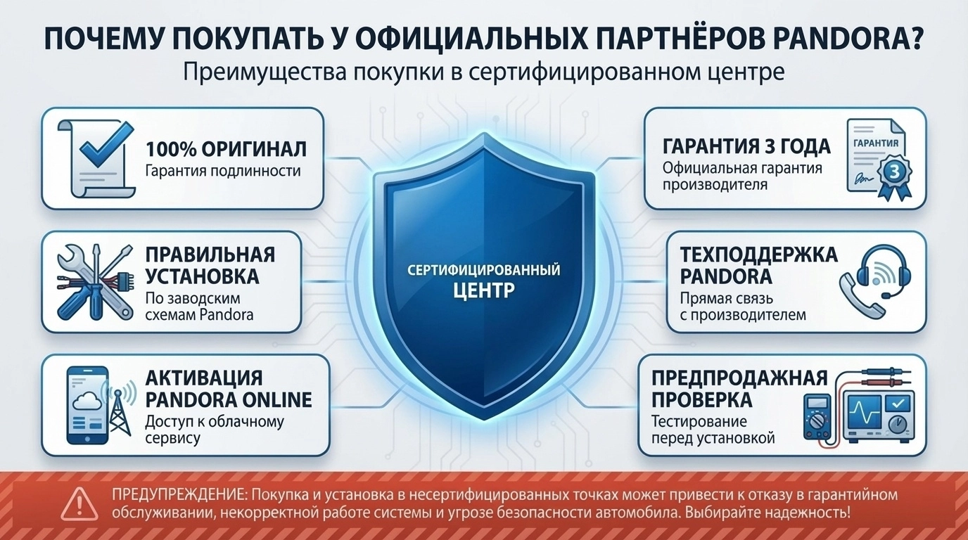 Как купить оригинальную автосигнализацию Pandora: проверка подлинности