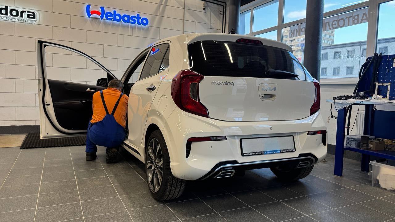 Установка автосигнализации Призрак 8L Smart с автозапуском на Kia Morning