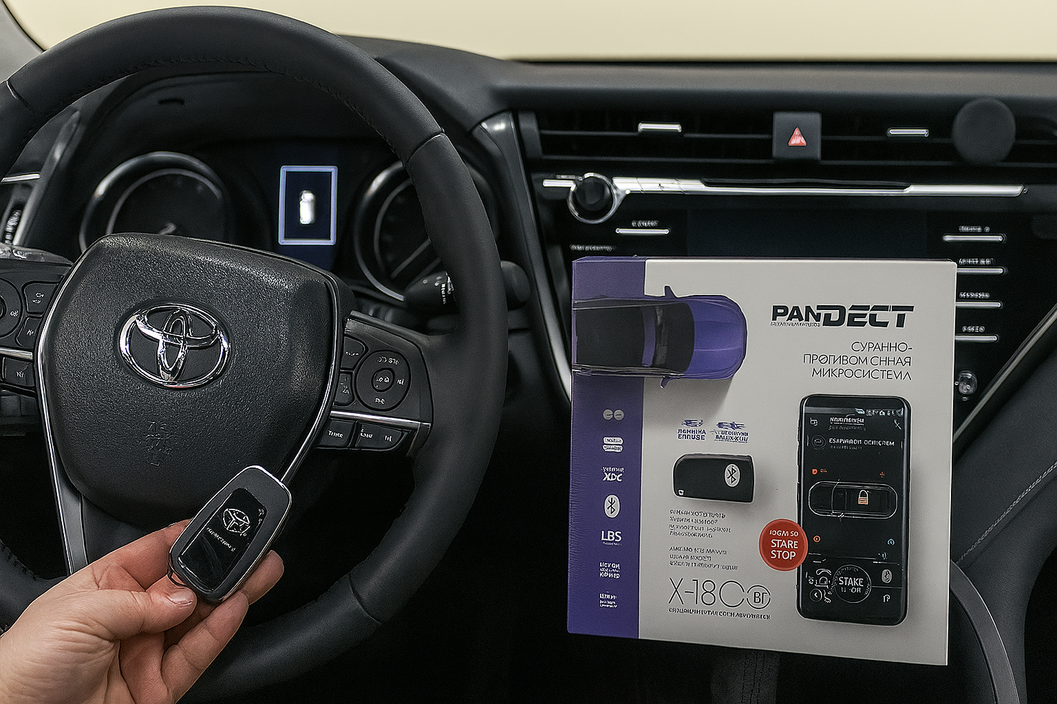 Установка Pandect 1800 BT на Toyota Camry 2019 г.в - фото и описание выполненых работ