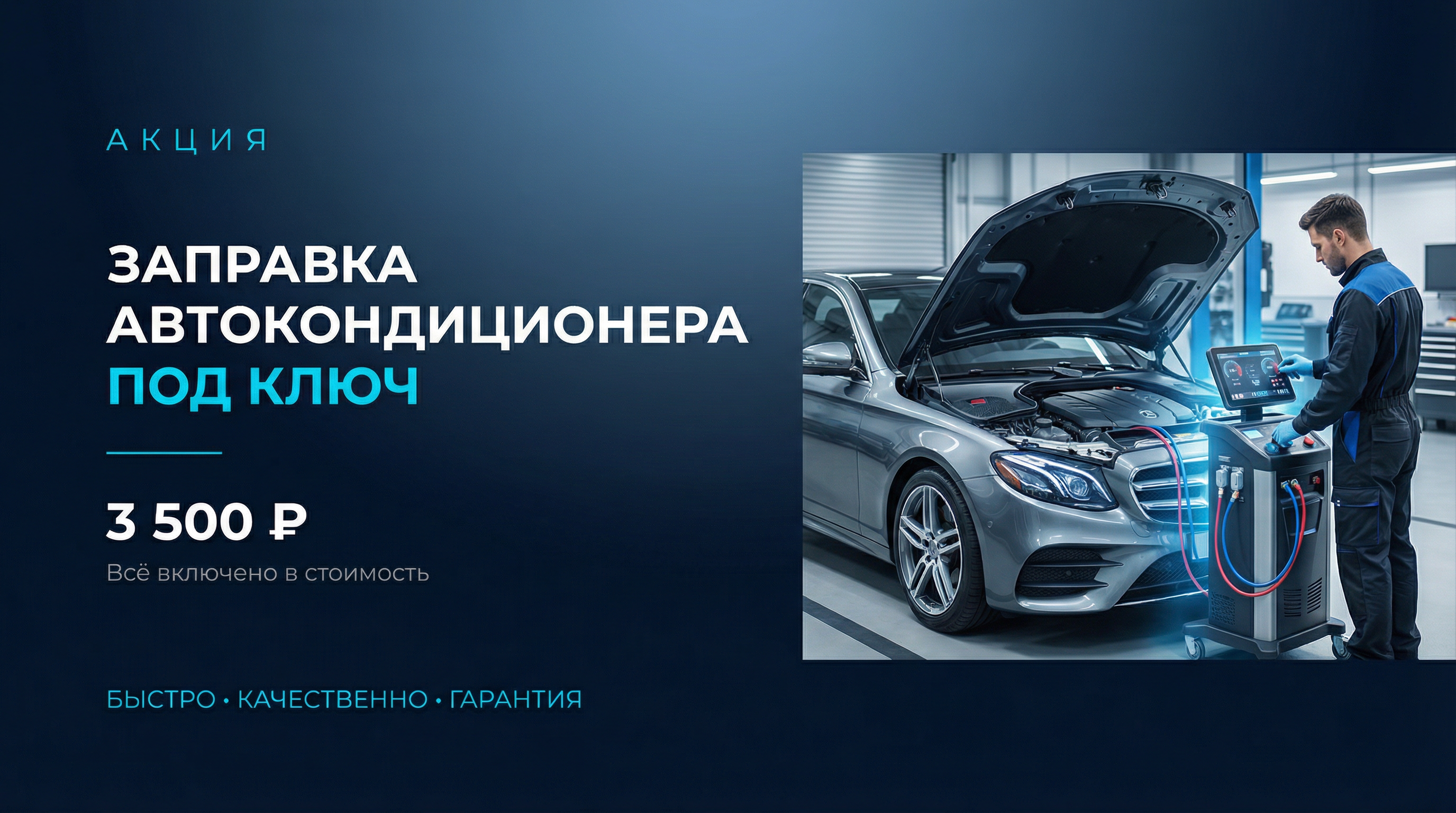 Заправка кондиционера под ключ: диагностика, дозаправка фреоном, проверка герметичности и давления. 