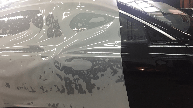 Обклейка антигравийной полиуретановой пленкой Kia Quoris 2020 г - фото6