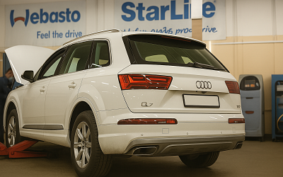 Установка электромеханических замков капота на Audi Q7